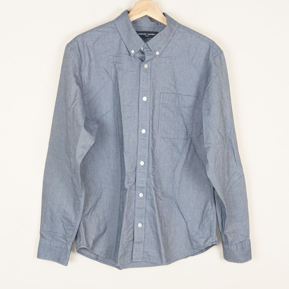 Everlane Uniform Button Down Long Sleeve Blue Chambray Shirt Mens Sz M